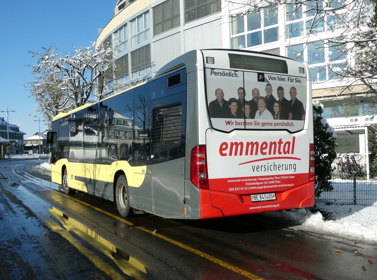 (257'385) - STI Thun - Nr. 405/BE 843'405 - Mercedes am 3. Dezember 2023 bei der Schiffl�ndte Thun