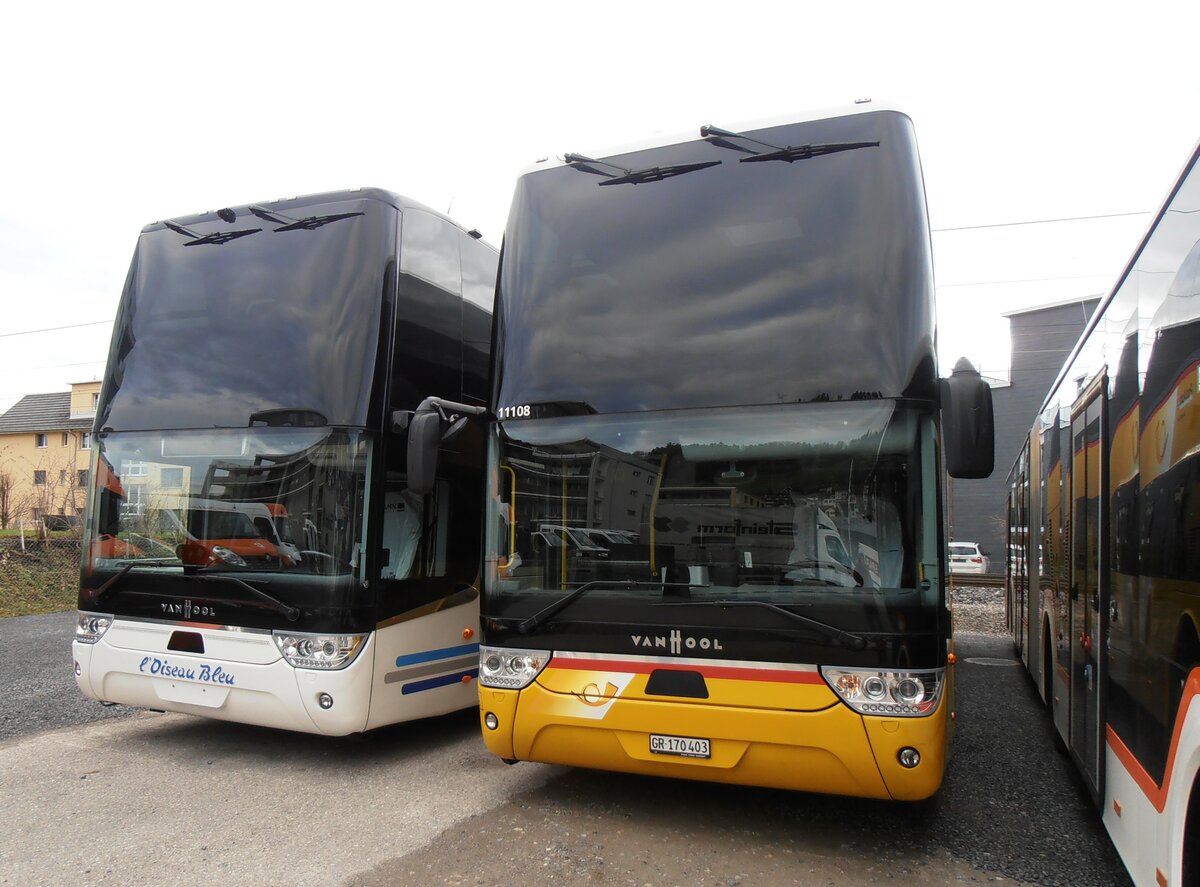(257'831) - PostAuto Graub�nden - GR 170'403/PID 11'108 - Van Hool am 23. Dezember 2023 in Schmerikon, Thomann