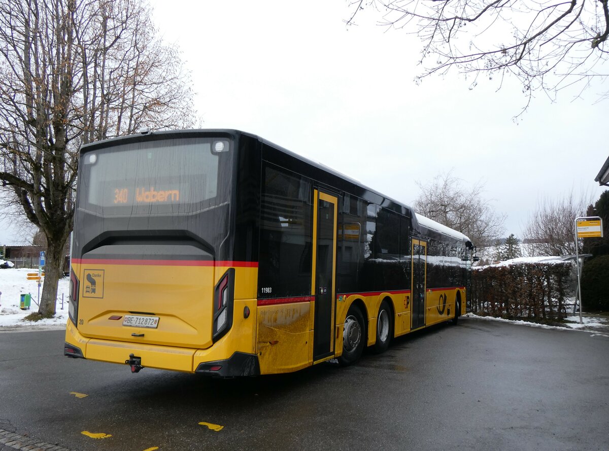 (258'847) - Engeloch, Riggisberg - Nr. 20/BE 712'872/PID 11'983 - Scania am 22. Januar 2024 in Niedermuhlern, Baumg�rtli