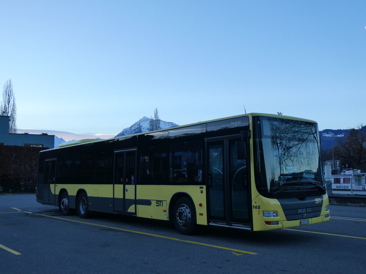 (259'070) - STI Thun - Nr. 148/BE 801'148 - MAN am 3. Februar 2024 bei der Schiffl�ndte Thun