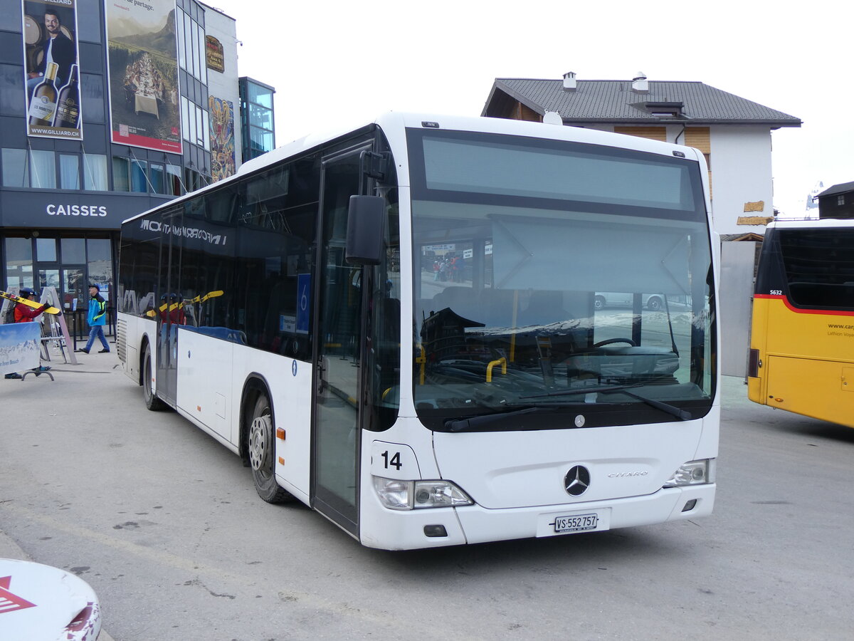 (259'367) - Lathion, Sion - Nr. 14/VS 552'757 - Mercedes (ex SB Schaffhausen Nr. 28) am 16. Februar 2024 in Haute-Nendaz, T�l�cabine