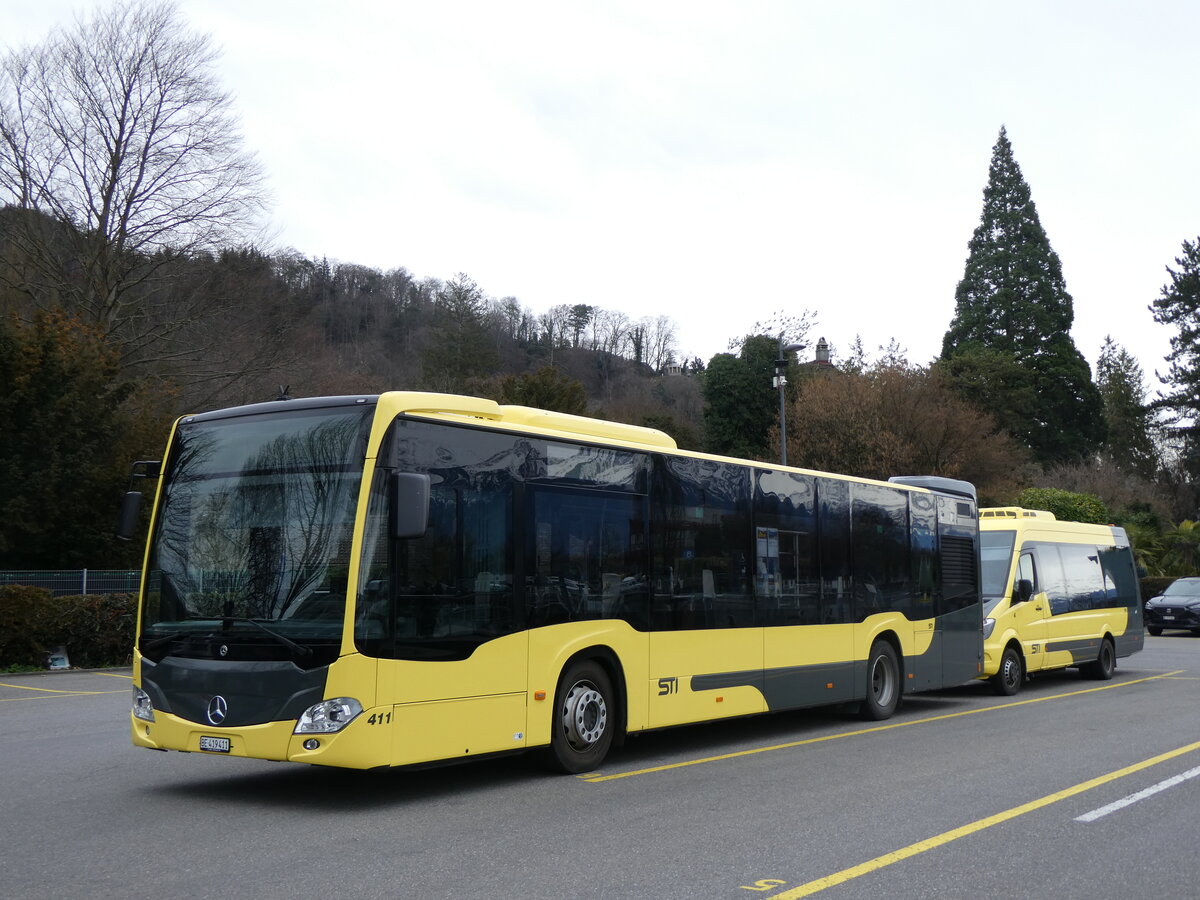 (259'677) - STI Thun - Nr. 411/BE 419'411 - Mercedes am 26. Februar 2024 bei der Schiffl�ndte Thun