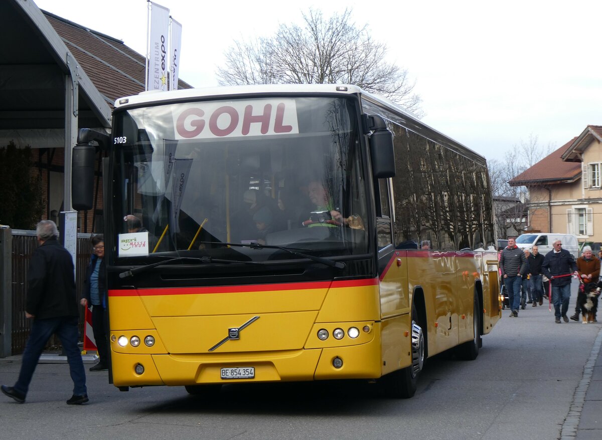 (259'779) - Gohl, Herzogenbuchsee - BE 854'354 - Volvo (ex Rojoma, Sch�ftland; ex Schmidt, Oberb�ren PID 5103) am 29. Februar 2024 in Thun, Expo