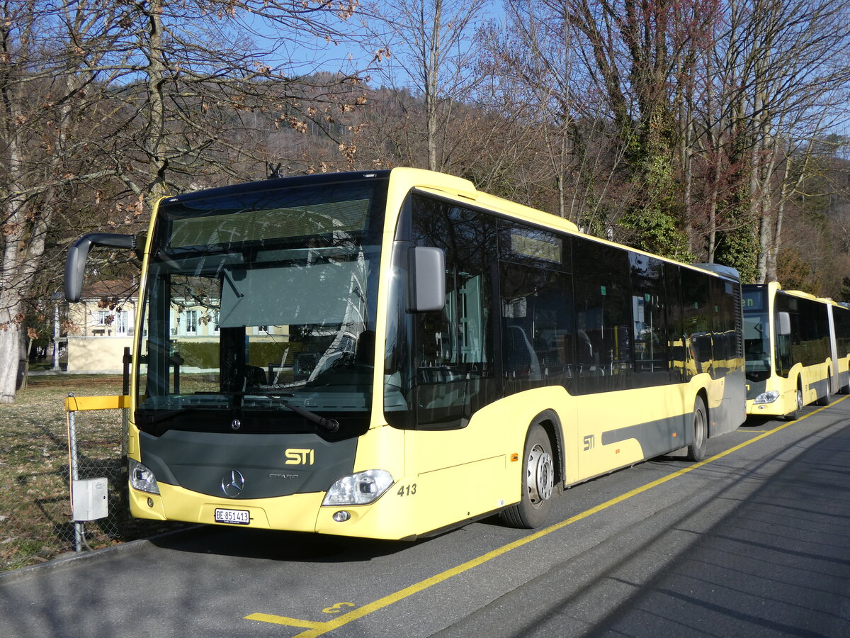 (259'834) - STI Thun - Nr. 413/BE 851'413 - Mercedes am 29. Februar 2024 bei der Schiffl�ndte Thun