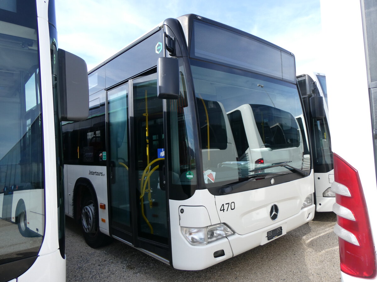 (259'870) - Intertours, Domdidier - Nr. 470 - Mercedes (ex Nr. 207; ex Zeretzke, D-Castrop-Rauxel Nr. 43) am 2. M�rz 2024 in Domdidier, Garage (Teilaufnahme)