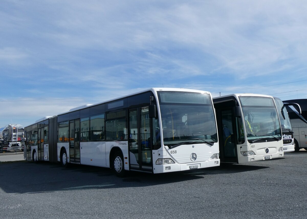 (259'876) - Intertours, Domdidier - Nr. 658/FR 300'658 - Mercedes (ex Nr. 206; ex VZO Gr�ningen Nr. 51) am 2. M�rz 2024 in Domdidier, Garage 