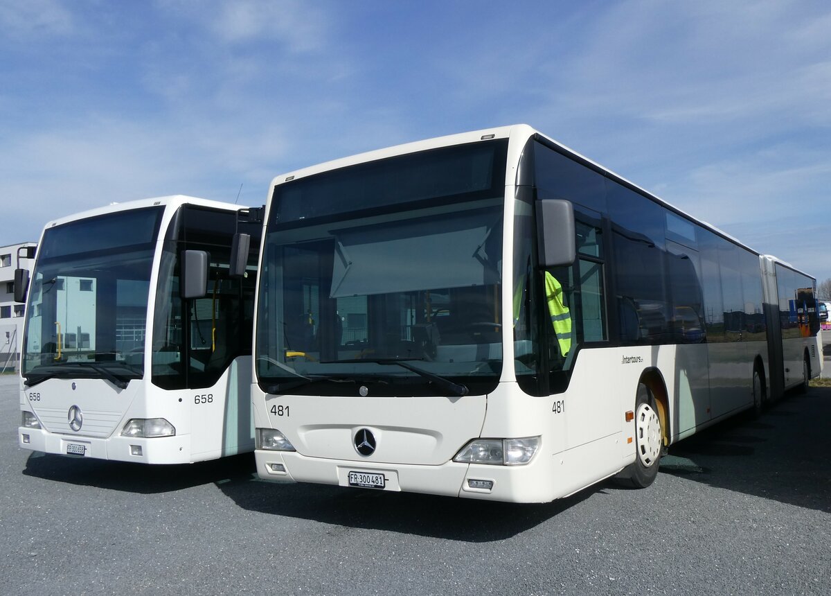 (259'880) - Intertours, Domndidier - Nr. 481/FR 300'481 - Mercedes (ex Nr. 211; ex STI Thun Nr. 135) am 2. M�rz 2024 in Domdidier, Garage