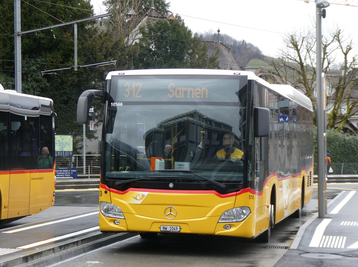 (260'286) - PostAuto Zentralschweiz - Nr. 510/NW 1049/PID 10'566 - Mercedes (ex Nr. 68; ex AAGU Altdorf Nr. 68) am 12. M�rz 2024 beim Bahnhof Stans