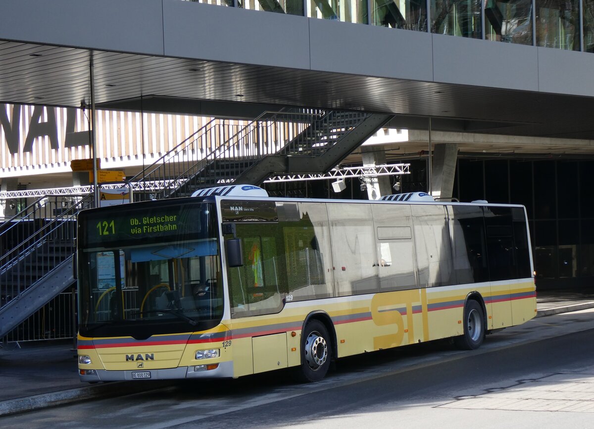 (260'461) - STI Thun - Nr. 129/BE 800'129 - MAN am 19. M�rz 2024 in Grindelwald, Terminal