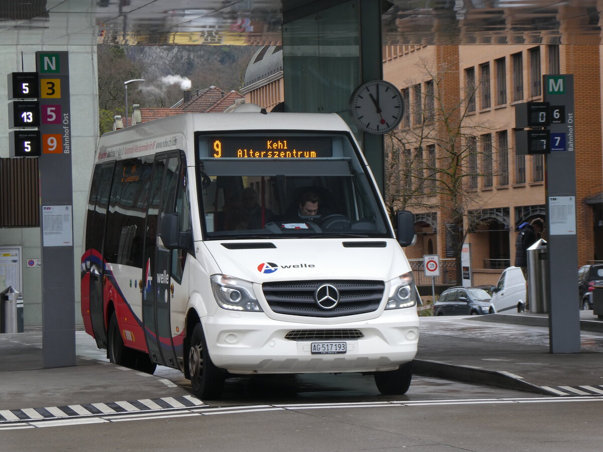 (260'722) - RVBW Wettingen - Nr. 21/AG 517'193 - Mercedes am 28. M�rz 2024 beim Bahnhof Baden