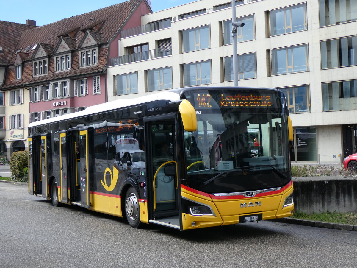 (260'759) - Keller, Hottwil - Nr. 1/AG 19'035/PID 12'062 - MAN am 28. M�rz 2024 beim Bahnhof Brugg