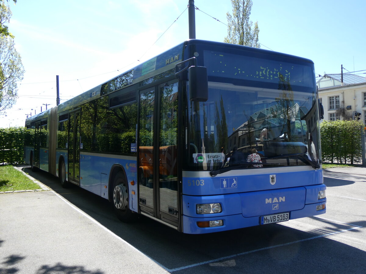 (261'237) - MVG M�nchen - Nr. 5103/M-VG 5103 - MAN am 13. April 2024 in M�nchen, MVG-Museum