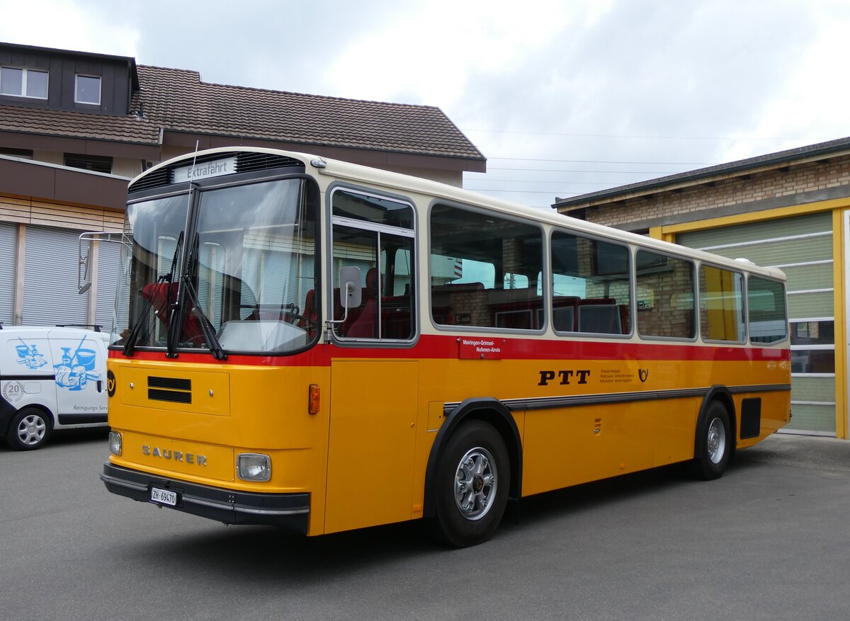 (261'922) - Oldtimer Garage, H�ri - ZH 69'470 - Saurer/R&J (ex Breu, Berneck; ex Matt, FL-Mauren Nr. 19; ex P 24'356) am 4. Mai 2024 in Attikon, Wegm�ller