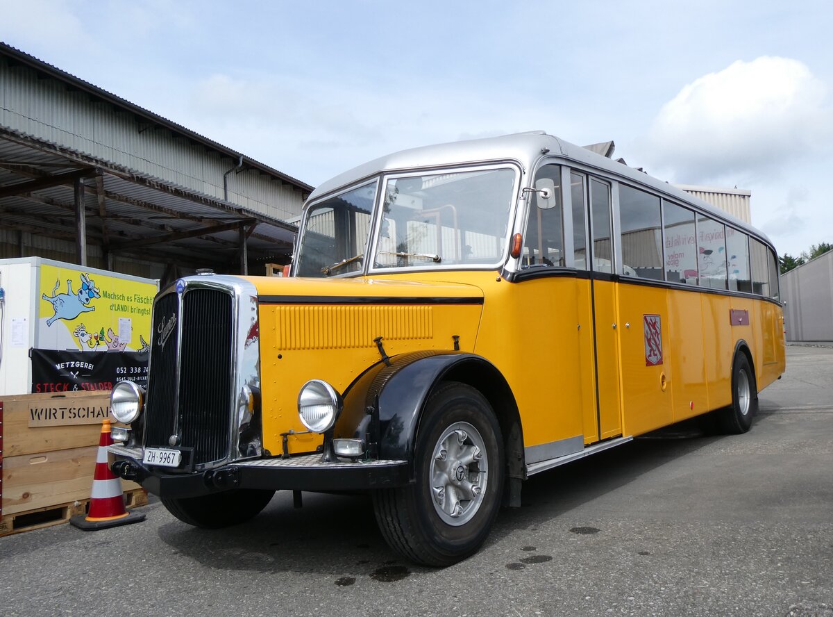 (262'040) - Wegm�ller, Attikon - ZH 9967 - Saurer/Hess (ex 24'531; ex P 1375) am 4. Mai 2024 in Attikon, Wegm�ller