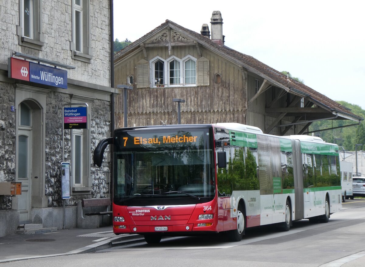 (262'107) - SW Winterthur - Nr. 364/ZH 540'364 - MAN am 4. Mai 2024 beim Bahnhof Winterthur W�lflingen