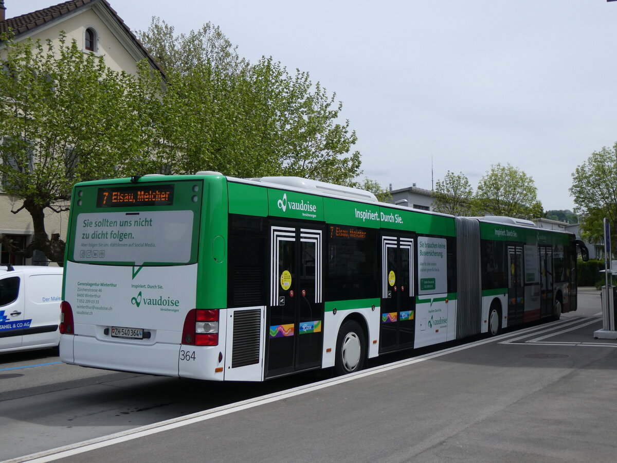 (262'108) - SW Winterthur - Nr. 364/ZH 540'364 - MAN am 4. Mai 2024 beim Bahnhof Winterthur W�lflingen