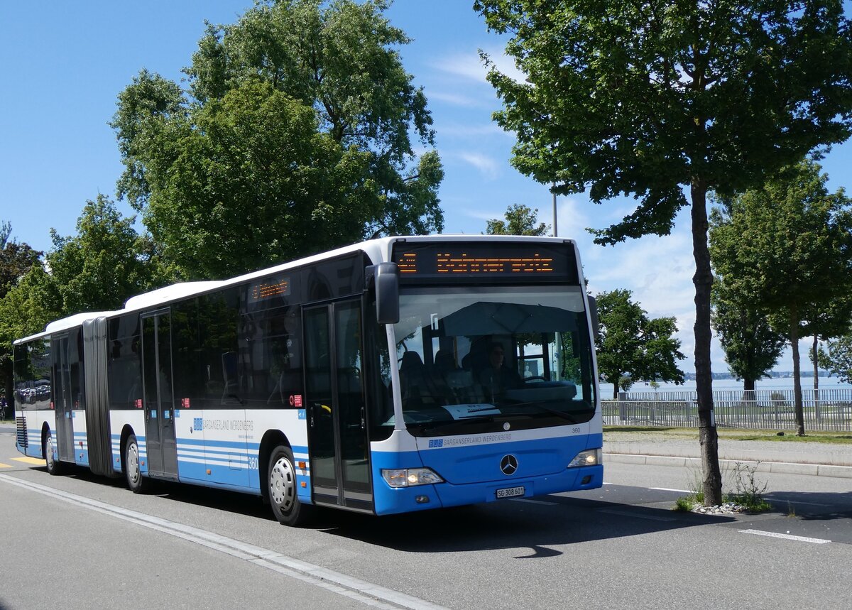 (262'889) - BSW Sargans - Nr. 360/SG 308'601 - Mercedes (ex RTB Altst�tten Nr. 360; ex BSW Sargans Nr. 360) am 24. Mai 2024 beim Bahnhof Rorschach