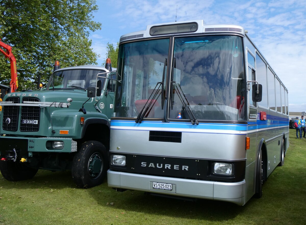 (262'932) - Pralong, Euseigne - VS 525'023 - Saurer/Lauber (ex Osterholt, Veysonnaz; ex SAPJV, L'Isle Nr. 70/PID 1302) am 25. Mai 2024 in Arbon, Arbon Classics