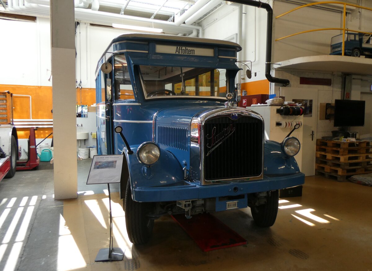 (262'963) - Oldtimer Club Saurer, Arbon - Nr. 45 - Saurer/T�scher (ex VBZ Z�rich Nr. 45; ex Firma in Spreitenbach; ex VBZ Z�rich Nr. 245; ex VBZ Z�rich Nr. 45) am 25. Mai 2024 in Arbon, Saurermuseum