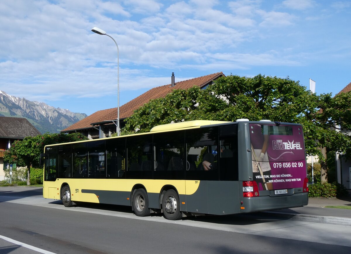 (263'165) - STI Thun - Nr. 148/BE 801'148 - MAN am 26. Mai 2024 in Thun-Allmendingen, Dorf
