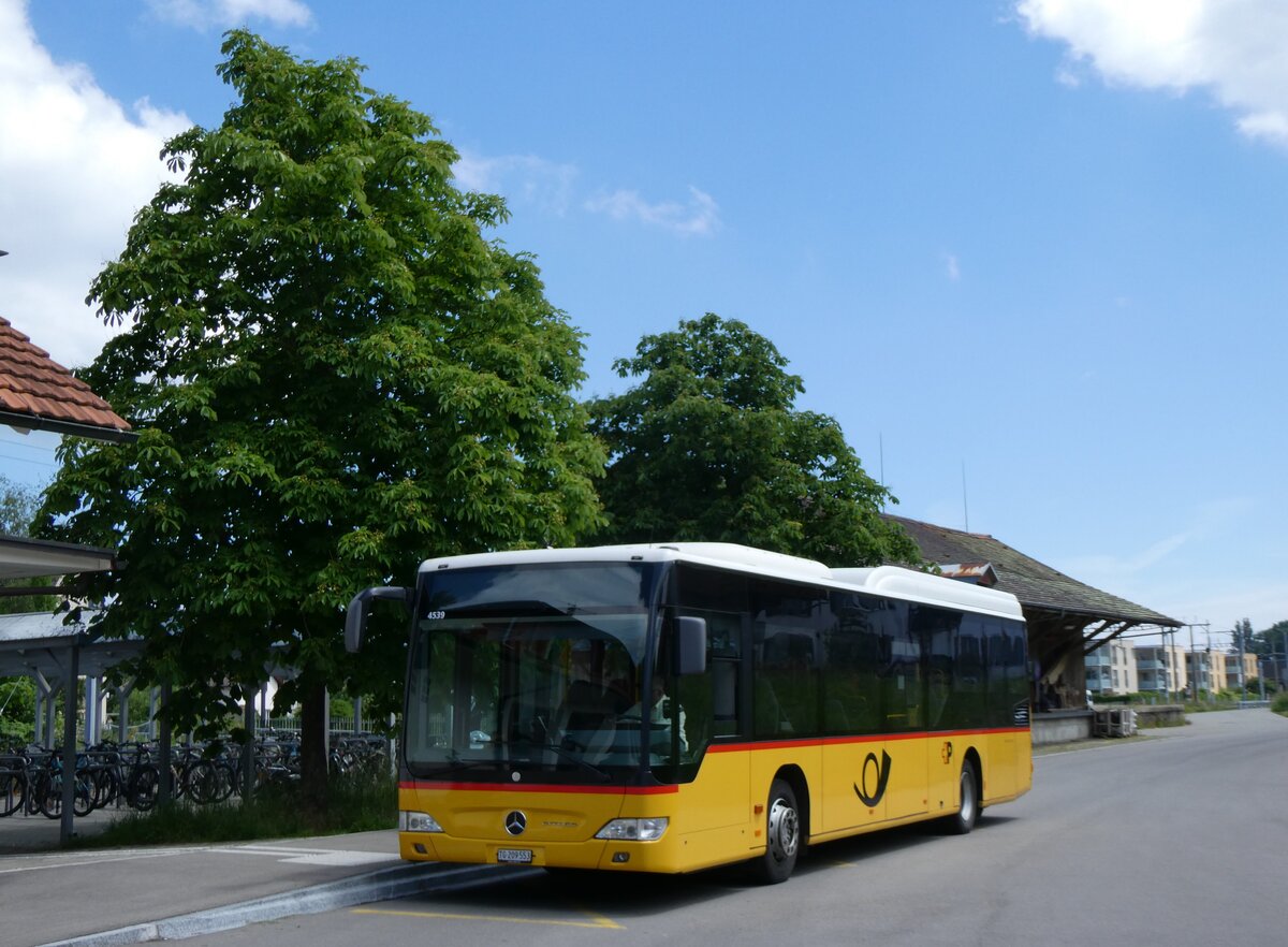 (263'377) - Rattin, Schlatt - TG 209'553/PID 4539 - Mercedes (ex Harz, D-Saarbr�cken; ex PostAuto Bern; ex AVG Meiringen Nr. 71) am 4. Juni 2024 beim Bahnhof Ermatingen