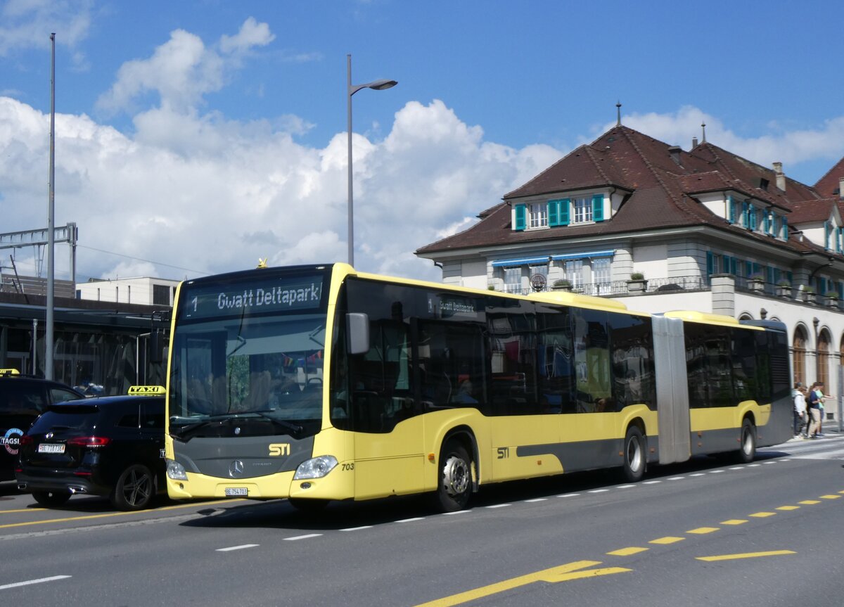 (263'673) - STI Thun - Nr. 703/BE 754'703 - Mercedes am 13. Juni 2024 beim Bahnhof Thun
