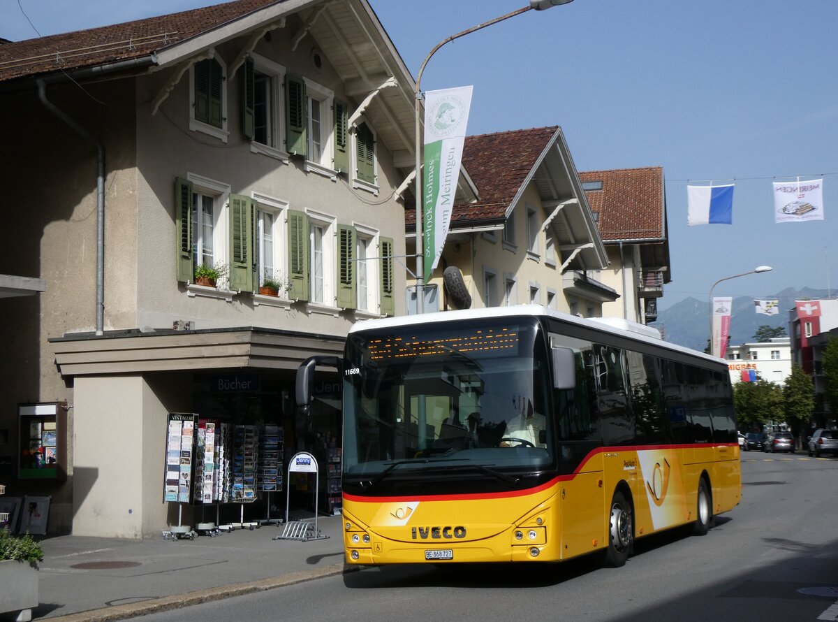 (264'079) - Fl�ck, Brienz - Nr. 27/BE 868'727/PID 11'669 - Iveco am 29. Juni 2024 in Meiringen, Bahnhofstrasse
