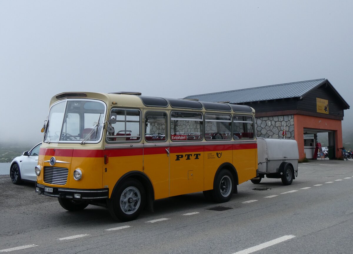 (265'135) - Schmid, Th�rishaus - Nr. 9/BE 26'105 - Saurer/R&J (ex Geiger, Adelboden Nr. 9) am 28. Juli 2024 in Grimsel, Passh�he