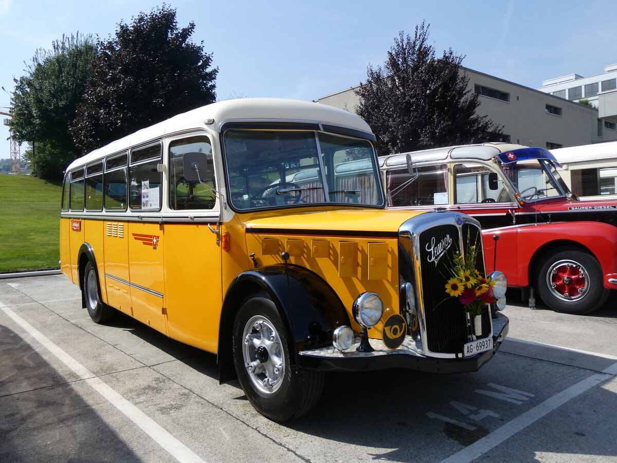 (266'333) - Bl�chlinger, Endingen - AG 69'937 - Saurer/T�scher (ex Dubach, Walde; ex Spescha, Andiast) am 31. August 2024 in Oberkirch, CAMPUS Sursee