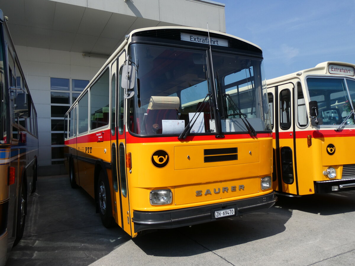 (266'355) - Oldtimer Garage, H�ri - ZH 69'470 - Saurer/R&J (ex Breu, Berneck; ex Matt, FL-Maurern Nr. 19; ex P 24'356) am 31. August 2024 in Oberkirch, CAMPUS Sursee