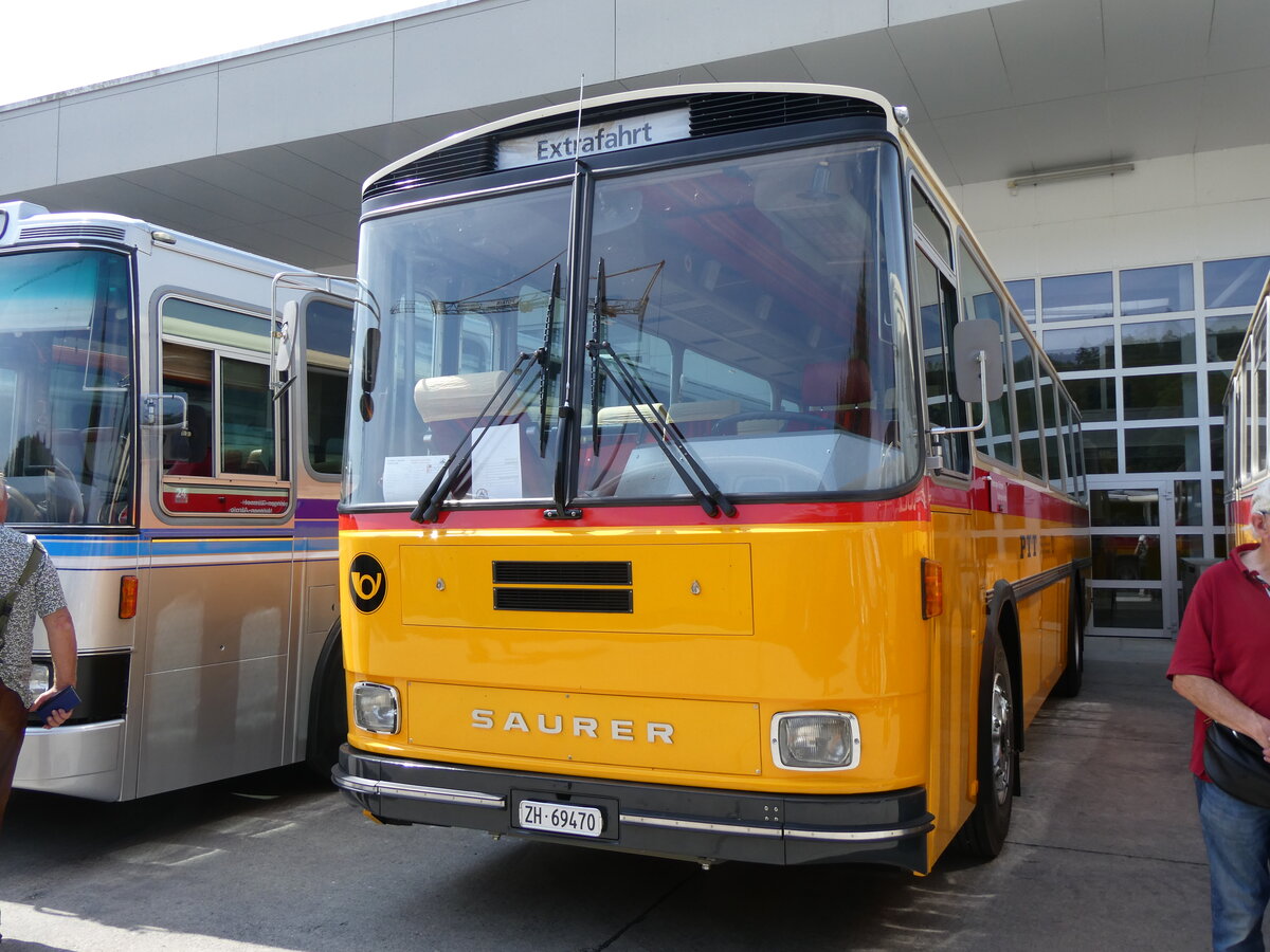 (266'446) - Oldtimer Garage, H�ri - ZH 69'470 - Saurer/R&J (ex Breu, Berneck; ex Matt, FL-Mauren Nr. 19; ex P 24'356) am 31. August 2024 in Oberkirch, CAMPUS Sursee 