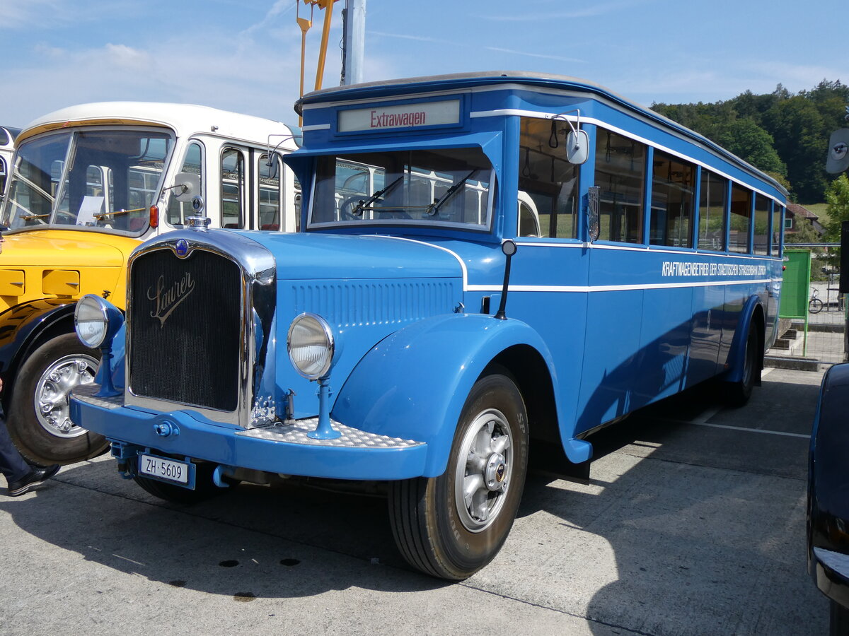 (266'466) - VBZ Z�rich - Nr. 9/ZH 5609 - Saurer/SWS (ex Bamert, Wollerau; ex BBA Aarau Nr. 1; ex VBZ Z�rich Nr. 209; ex VBZ Z�rich Nr. 9) am 31. August 2024 in Oberkirch, CAMPUS Sursee