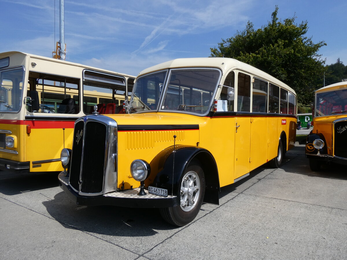(266'473) - B�hlmann, Muri - AG 463'718 - Saurer/R&J (ex Printer Logistik, Muri; ex Wetli, Maschwanden; ex Schmid, Buchs; ex Tschannen, Zofingen Nr. 3) am 31. August 2024 in Oberkirch, CAMPUS Sursee