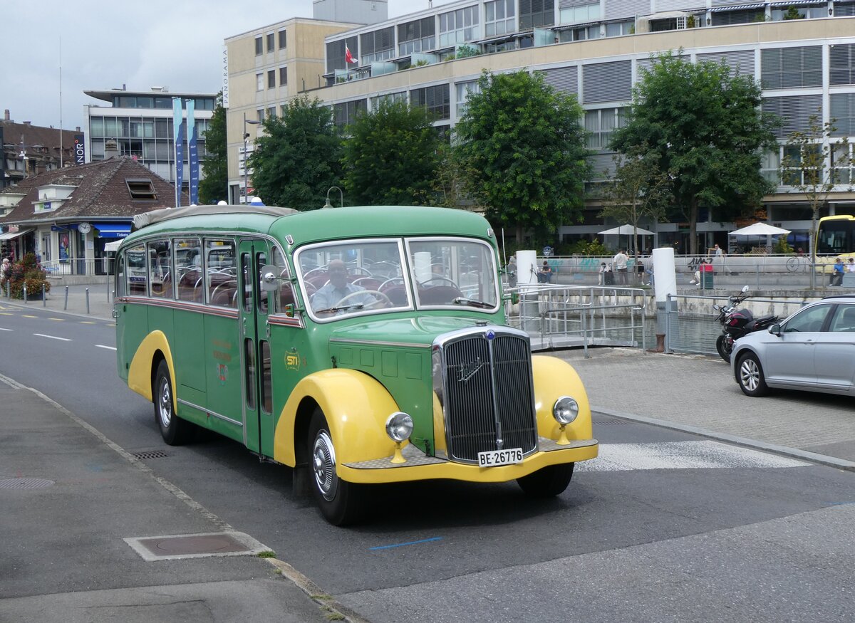 (266'646) - STI Thun - Nr. 15/BE 26'776 - Saurer/Gangloff (ex AvH Heimenschwand Nr. 5) am 5. September 2024 bei der Schiffl�ndte Thun