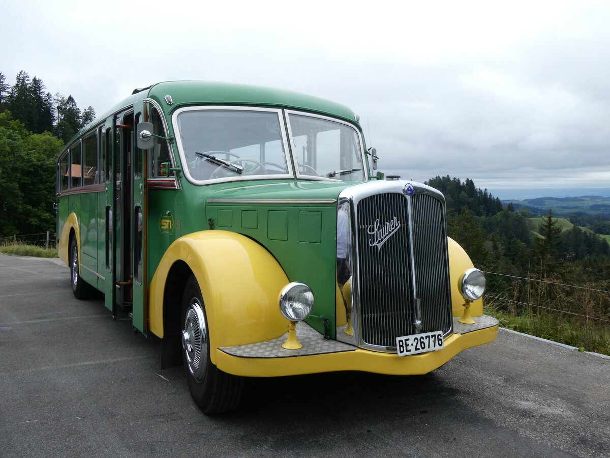 (266'649) - STI Thun - Nr. 15/BE 26'776 - Saurer/Gangloff (ex AvH Heimenschwand Nr. 5) am 5. September 2024 auf der L�derenalp
