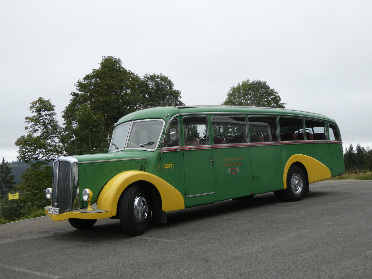 (266'657) - STI Thun - Nr. 15/BE 26'776 - Saurer/Gangloff (ex AvH Heimenschwand Nr. 5) am 5. September 2024 auf der L�derenalp
