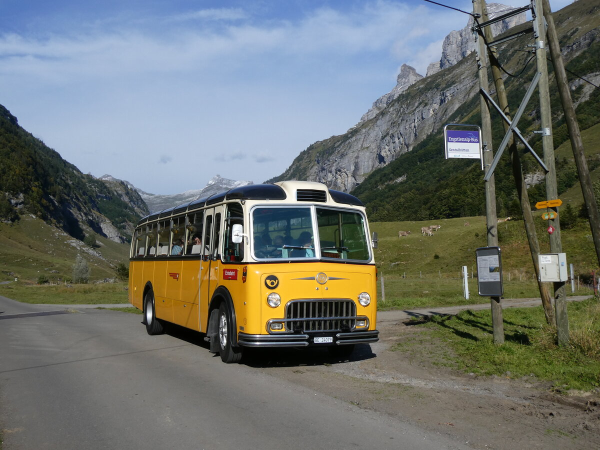 (267'499) - Gast, Reutigen - Nr. 1/BE 24'079 - FBW/FHS (ex Lambach, Gommiswald; ex Hotz, Rickenbach bei Wil/TG; ex P 24'079; ex P 21'579) am 22. September 2024 in Innertkirchen, Gentalh�tten