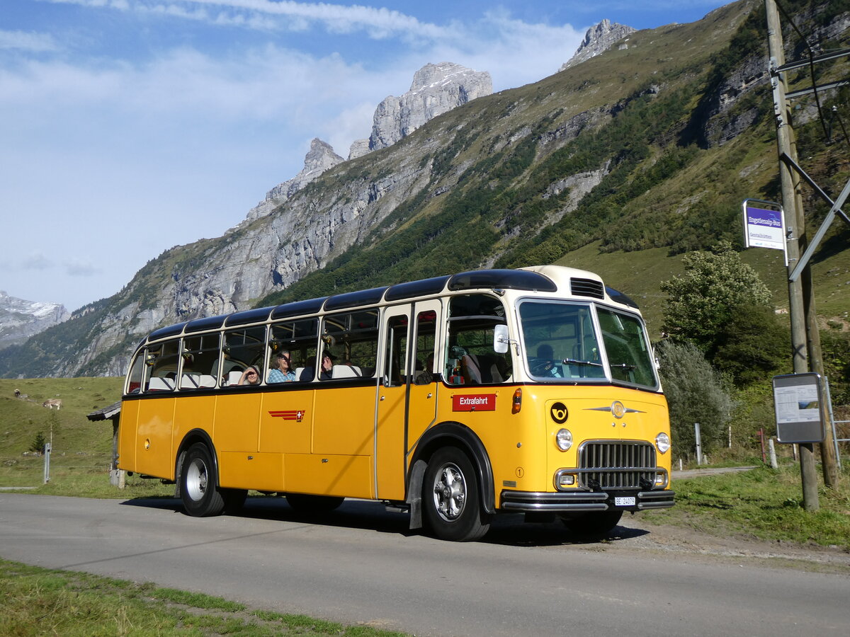 (267'501) - Gast, Reutigen - Nr. 1/BE 24'079 - FBW/FHS (ex Lambach, Gommiswald; ex Hotz, Rickenbach bei Wil/TG; ex P 24'079; ex P 21'579) am 22. September 2024 in Innertkirchen, Gentalh�tten