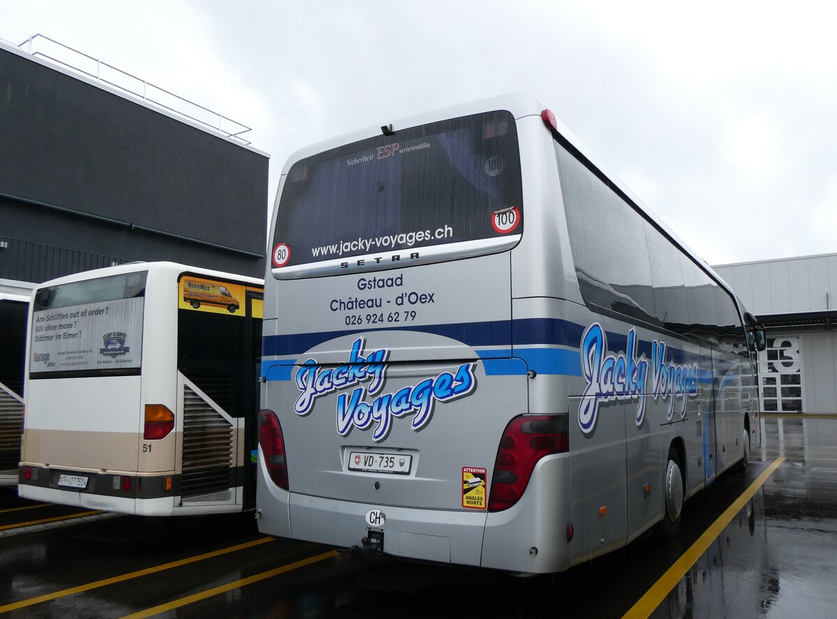 (267'582) - Jacky Voyages, Ch�teau-d'Oex - VD 735 - Setra am 28. September 2024 in Winterthur, Daimler Buses