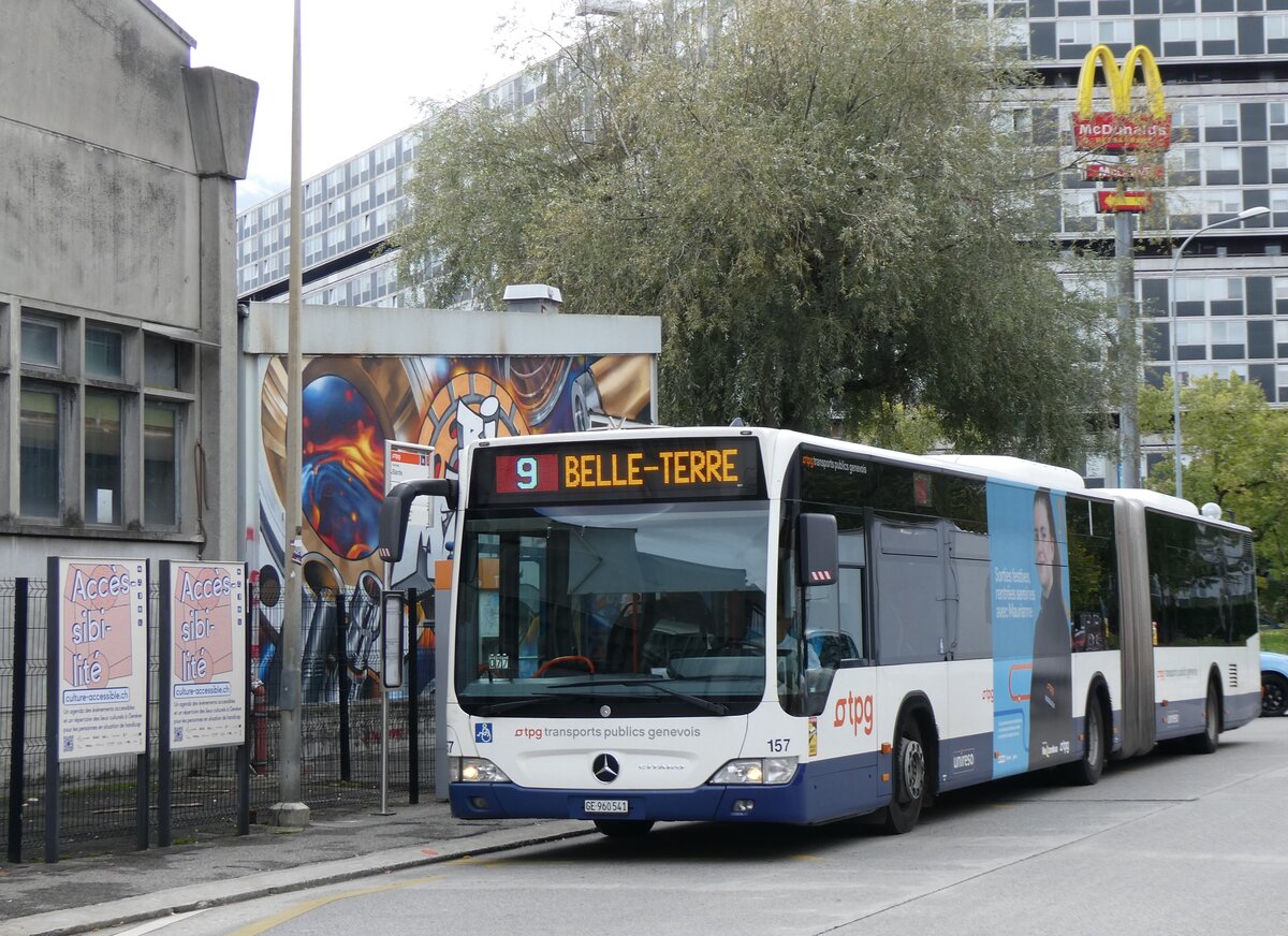 (267'917) - TPG Gen�ve - Nr. 157/GE 960'541 - Mercedes am 10. Oktober 2024 in Vernier, Barde