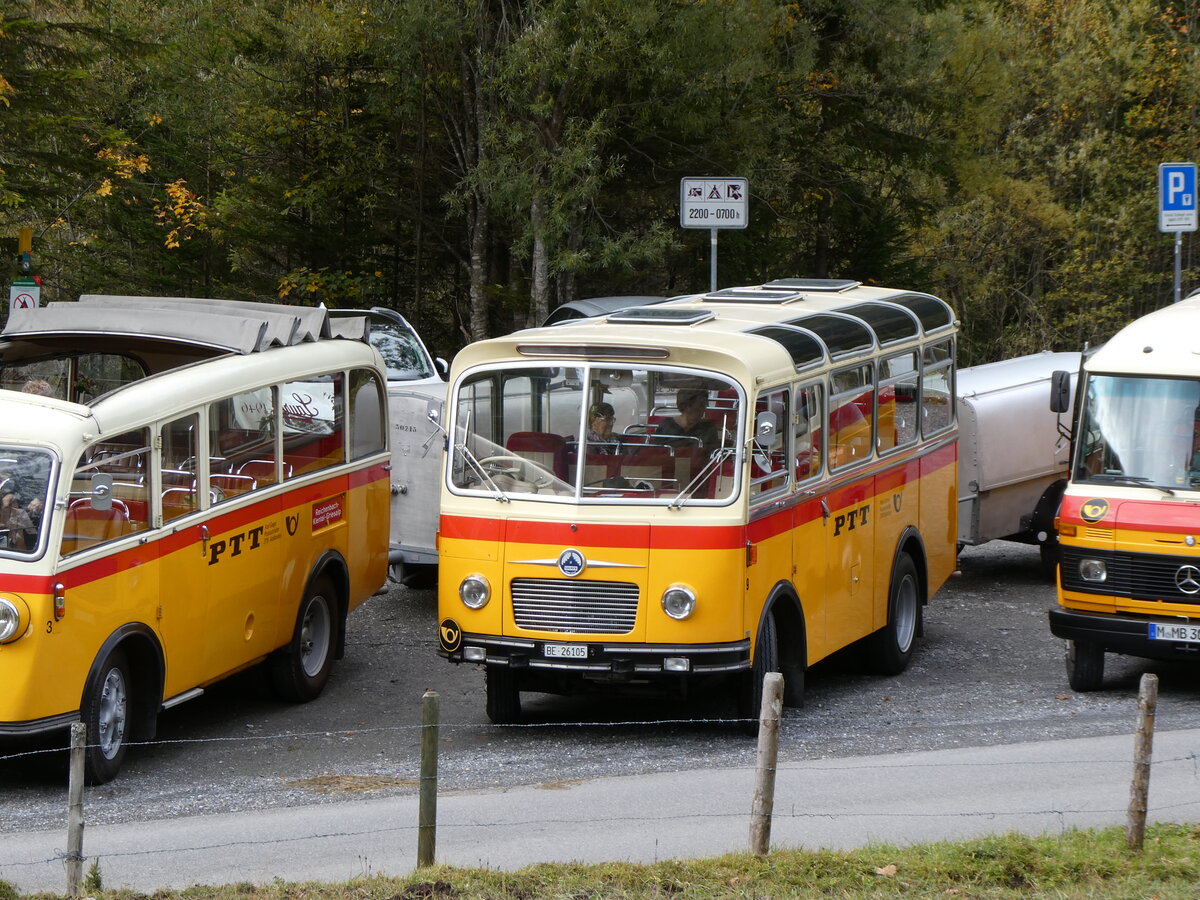 (268'049) - Schmid, Th�rishaus - Nr. 9/BE 26'105 - Saurer/R&J (ex Geiger, Adelboden Nr. 9) am 12. Oktober 2024 in Kiental, Tschingelsee