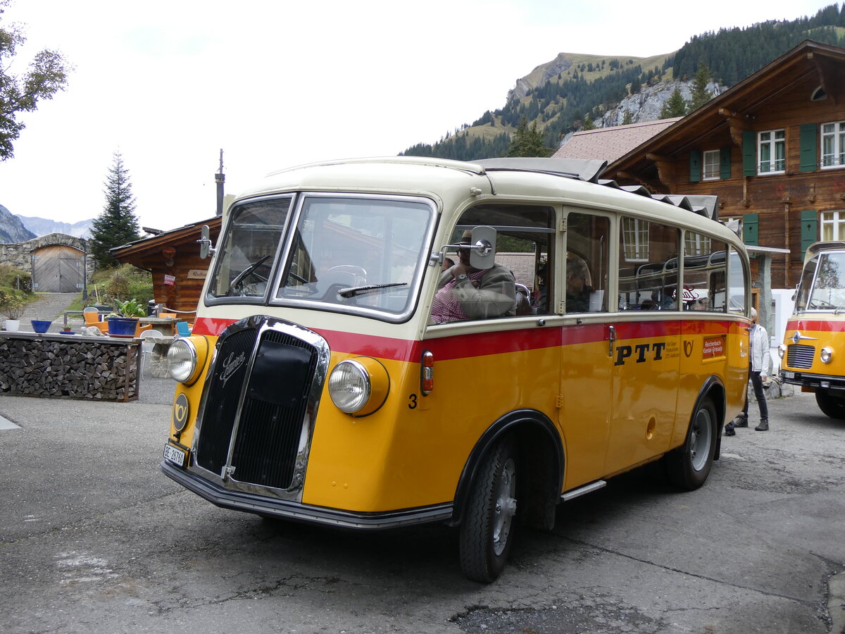 (268'071) - Schmid, Th�rishaus - Nr. 3/BE 26'760 - Saurer/Gangloff (ex Geiger, Adelboden Nr. 3) am 12. Oktober 2024 auf der Griesalp