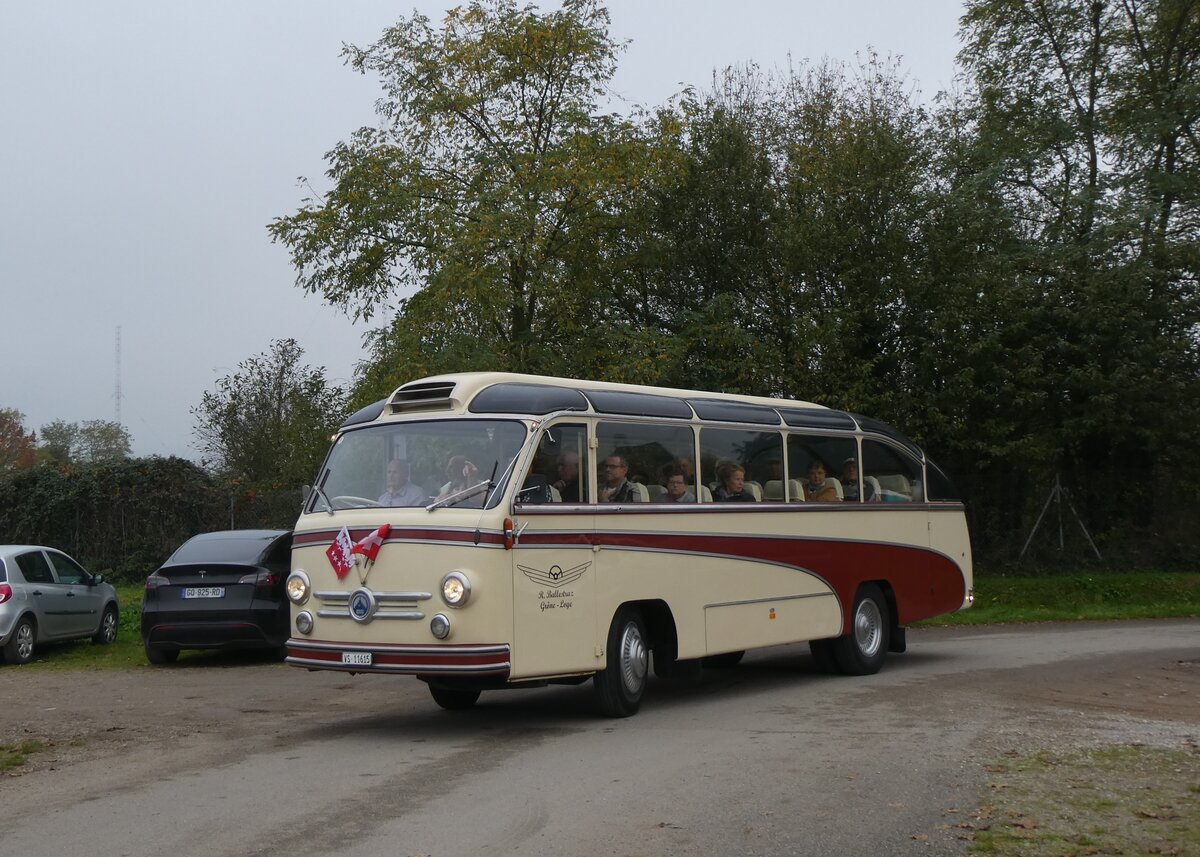 (268'656) - Aus der Schweiz: Ballestraz, Gr�ne - VS 11'615 - Saurer/Saurer (ex Girardet, Yverdon) am 26. Oktober 2024 in Kintzheim, Cigoland