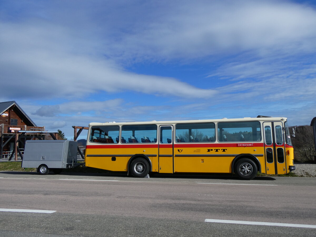 (268'768) - Aus der Schweiz: Schmid, Th�rishaus - BE 26'206 - Saurer/T�scher (ex P 24'244) am 27. Oktober 2024 in Linthal, Station du Markstein
