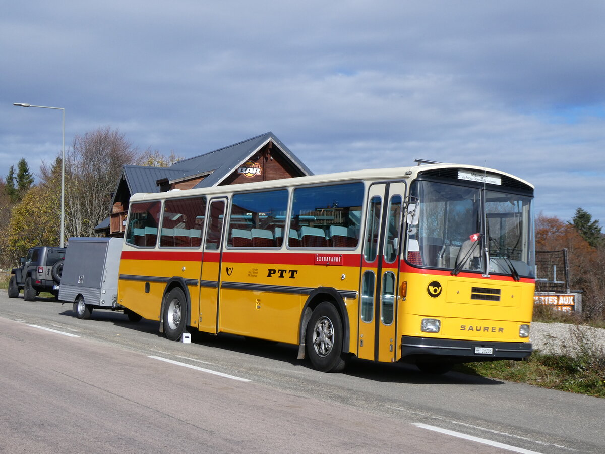 (268'770) - Aus der Schweiz: Schmid, Th�rishaus - BE 26'206 - Saurer/T�scher (ex P 24'244) am 27. Oktober 2024 in Linthal, Station du Markstein