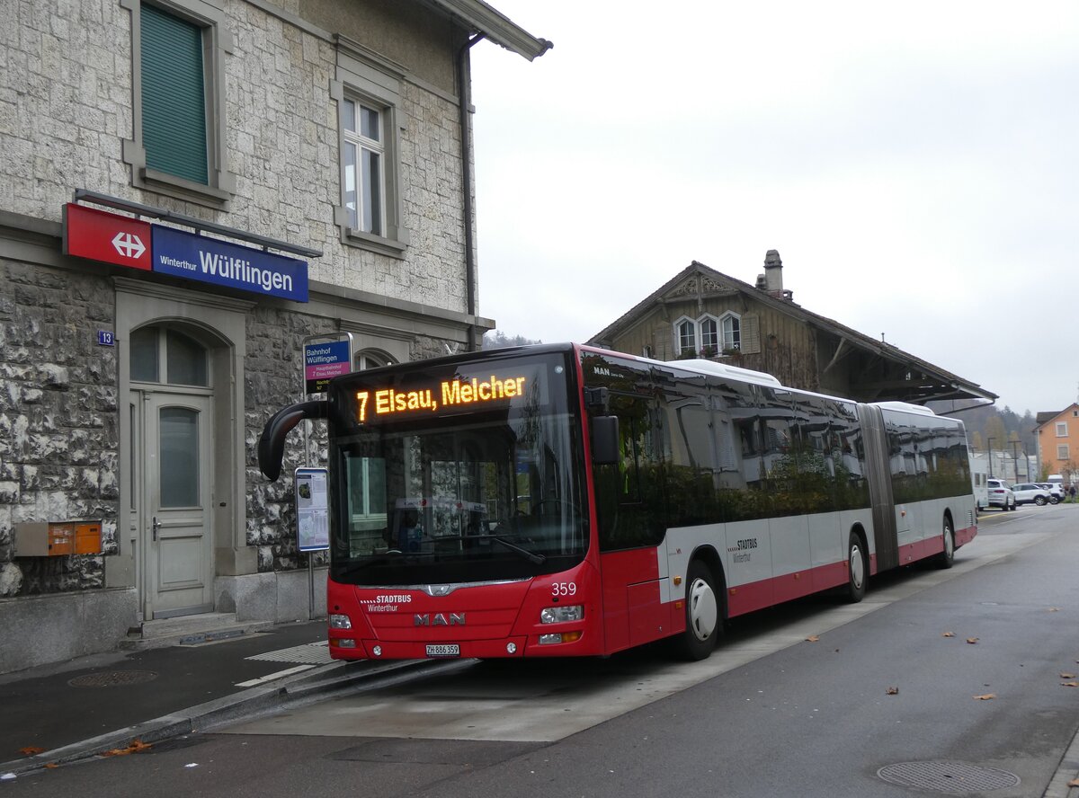 (268'889) - SW Winterthur - Nr. 359/ZH 886'359 - MAN am 2. November 2024 beim Bahnhof Winterthur W�lflingen