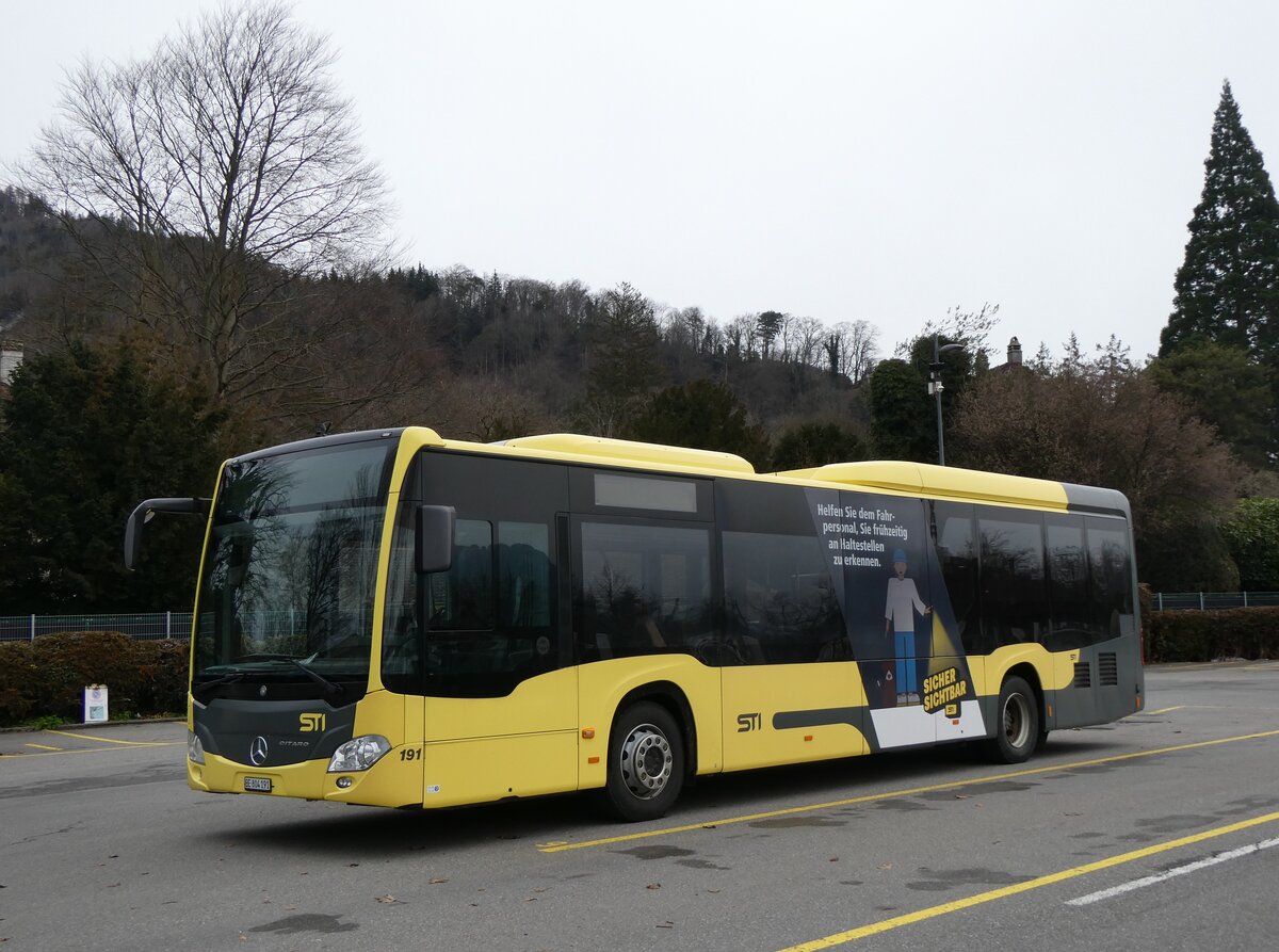 (270'796) - STI Thun - Nr. 191/BE 804'191 - Mercedes am 10. Januar 2025 bei der Schiffl�ndte Thun