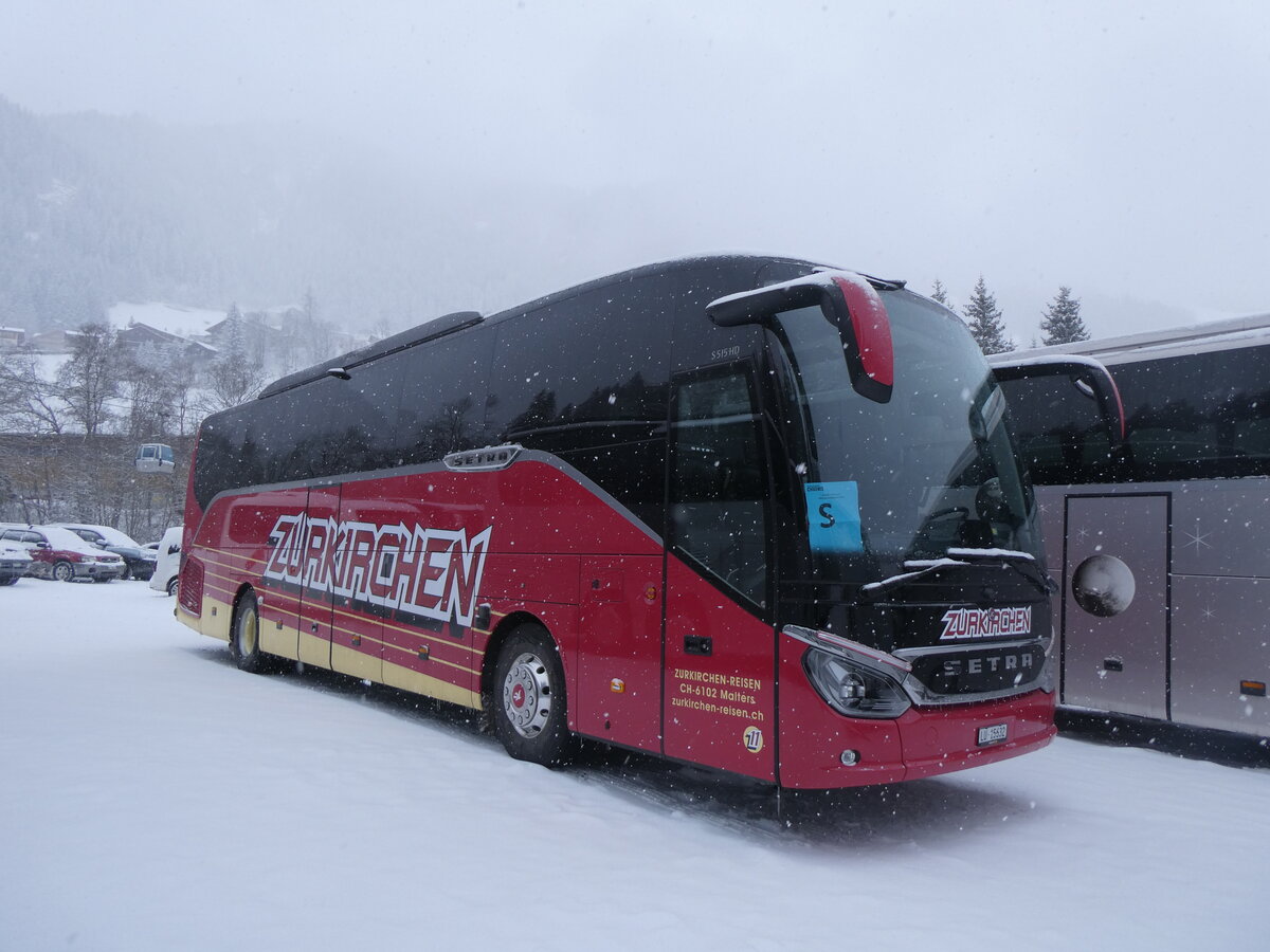 (271'009) - Zurkirchen, Malters - Nr. 11/LU 15'632 - Setra (ex Slovak Lines, SK-Bratislava) am 11. Januar 2025 in Adelboden, ASB