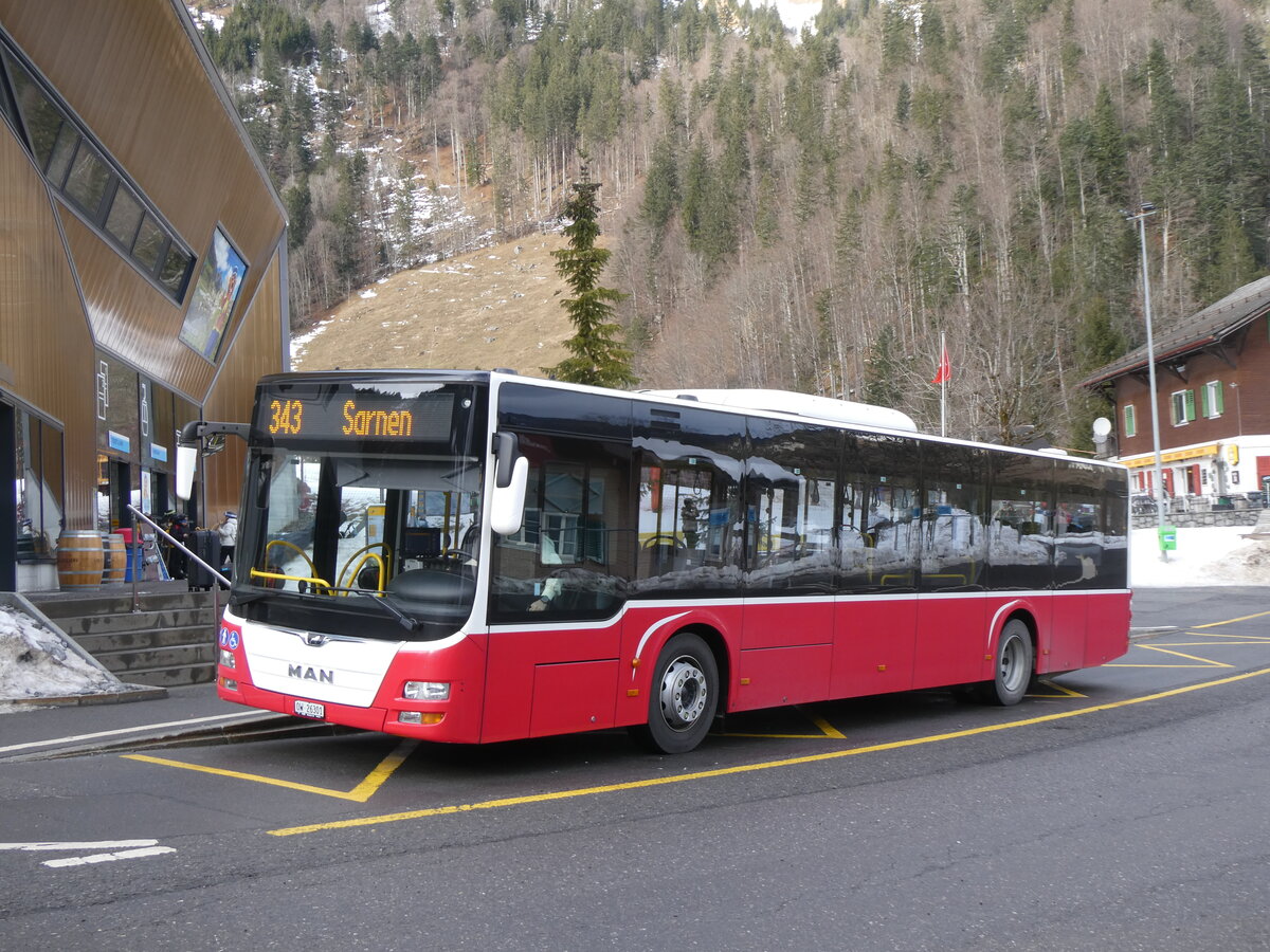 (271'410) - PostAuto Zentralschweiz - Nr. 530/OW 26'301/PID 12'338 - MAN (ex Dr. Richard, A-Wien Nr. 1418) am 24. Januar 2025 auf der St�ckalp