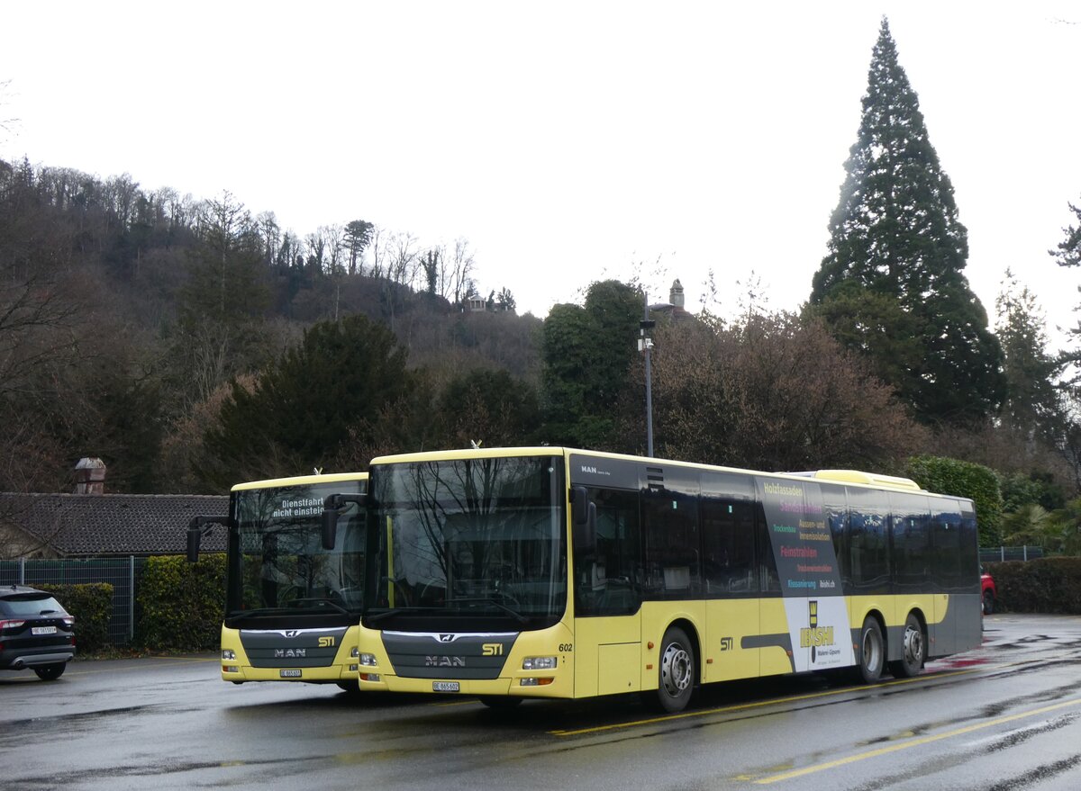 (271'477) - STI Thun - Nr. 602/BE 865'602 - MAN am 27. Januar 2025 bei der Schiffl�ndte Thun